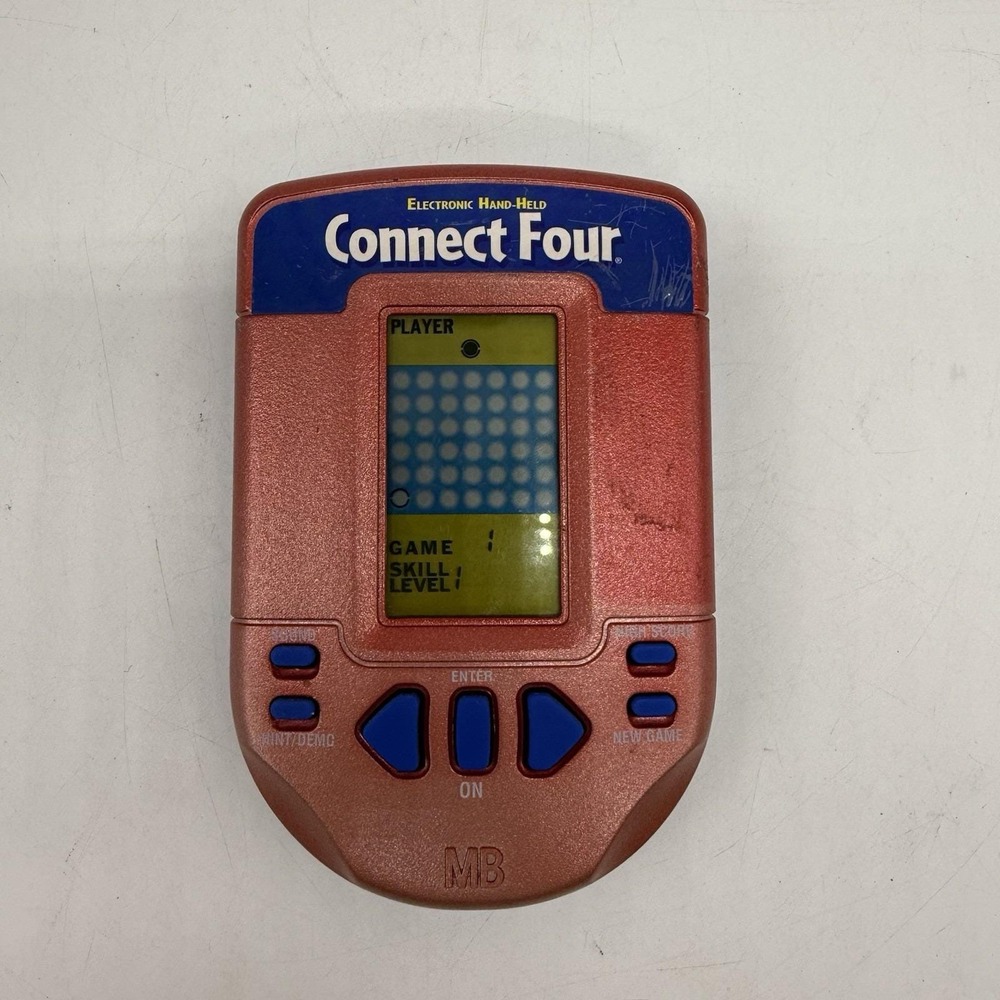 Hasbro Connect Four Milton Bradley Electronic Handheld Game 2002 Works Toy